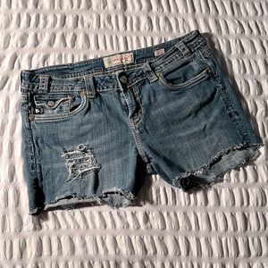MEK Blue Denim Cut Off Shorts Sz 32 Waist